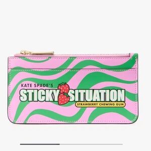 Brand New Kate Spade Sticky Situations Novelty Bubble Gum Large Slim Card Holder